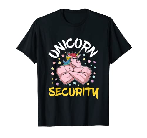 Funny Unicorn Security Rainbow Fantasy Regalo para niños y niñas Camiseta