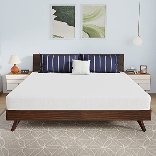 Image of PayLessHere Memory Foam Mattress Cooling Gel Bamboo Charcoal,8 inch CertiPUR-US Certified Breathable Bed Mattress Pressure Relief,Fiberglass Free,White King