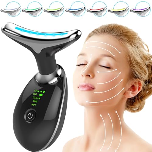 Schoonheidsmassageapparaat voor gezicht en hals, gezichtsmassageapparaat tegen rimpels, rimpels en versterking van de huid, EMS-lifting, gezichtsmassage, 3 modi