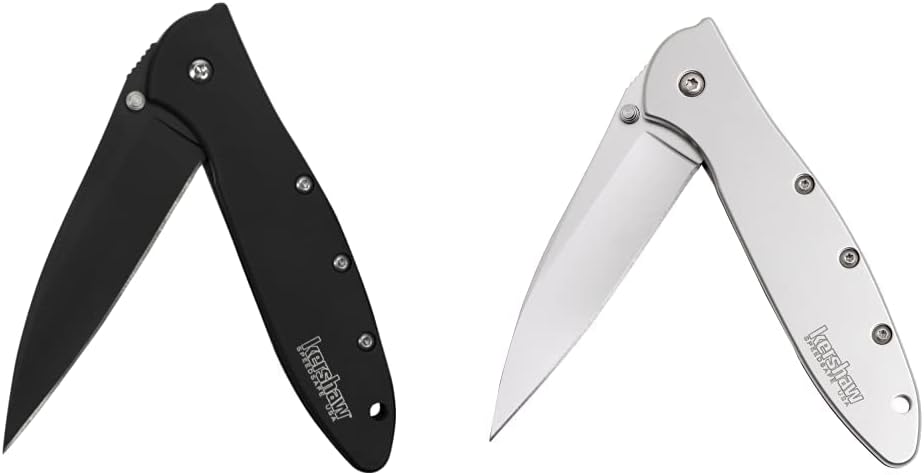 Kershaw Leek, Black Folding Knife (1660CKT); 3 OZ. & Leek Pocket Knife (1660) 3-In. Sandvik 14C28N Blade and Stainless Steel Handle, Best Buy from Outdoor Gear Lab Includes Frame Lock, 3 oz.