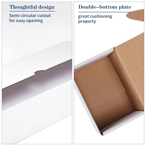 Image of ZBEIVAN 6x4x4 White Shipping Boxes Set of 40, Corrugated Cardboard Mailer Boxes for Packaging Small Business Mailing Gifts