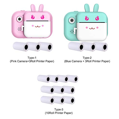 Camera Printing Paper, 10 Rolls Photo Printer Paper for Kids Printer Camera, Children's Camera Inst