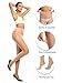 CozyWow 40D Sheer Tights for Women, Durable Control Top Pantyhose, High Waist Stockings with Reinforced Toe Black+Beige-L