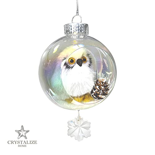 Crystal Birthday Gifts Christmas Ornaments For Christmas Décor For Women, Mom, Dad, Grandma, Grandpa, Kids Sister & Friend - Thinking Of You(White Owl) #TOP5