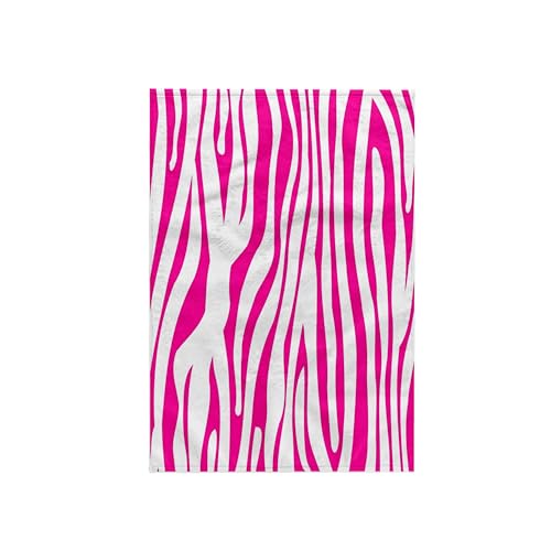 3dRose Hot Pink & White Vertical Zebra Stripes - Wild 15x22 Hand Towel