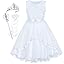 Sunny Fashion Vestito Babina Fiore Blu con Cintura Nozze Festa