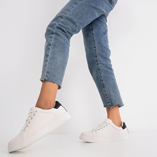 Image of Vepose Women's Lace-Up Walking Sneakers, Casual Low Top Shoes 8003