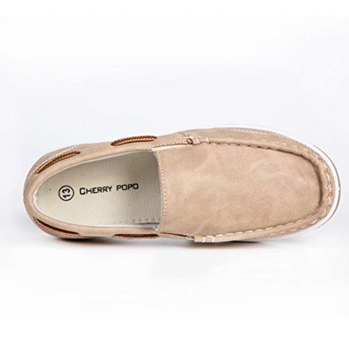 Cherry Popo Boys Loafers Kids Casual Boat Shoes School Boys Dress Shoes Beige #TOP4