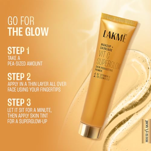 Image of Lakme Makeup+Skincare VitC Superglow Skin Perfecting Primer 30g