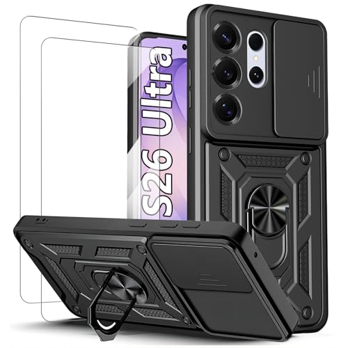La mejor selección de Samsung 26 Pies . 45 PENGPAI Funda Mica para Samsung Galaxy S26 Ultra Case for S26Ultra Uso Rudo Acrílico Carcasa + 2 Piezas Protector de Pantalla Cristal Templado Screen Cover SJ(Negro+ 2 Mica)