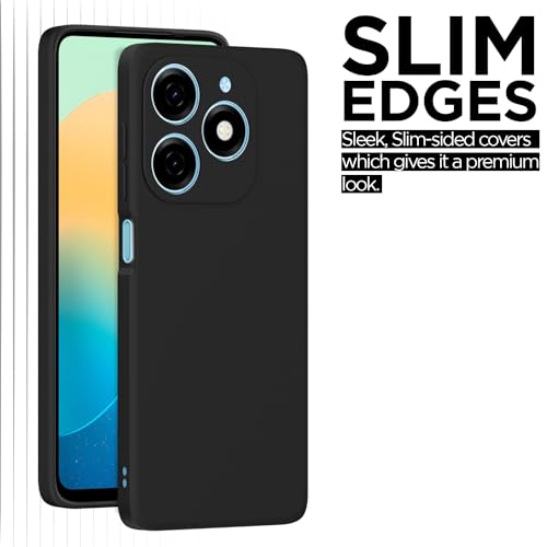 Image of Outlouders Back Cover for Tecno Spark GO 2024 | Camera Protection | Durable Soft Matte Silicone Bumper Case (Black)