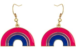 Bisexual Pride Rainbow Shape Dangle Earrings