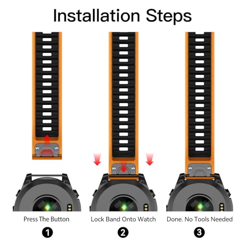 Image of OVERSTEP Compatible with Fenix 8 51mm Watch Bands, 26mm Soft Siliocne Strap for Garmin Fenix 5X /Fenix 5X Plus /Fenix 6X /Fenix 6X Pro /Fenix 7X /Fenix 7X Pro Smartwatch