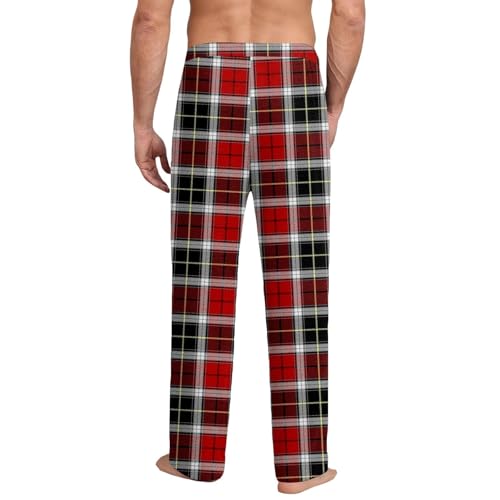 Mens Pajama Pants Plaid, Lightweight Cozy Lounge Sleepwear with Drawstring Baggy Comfy PJ Daily Wear Bottoms Trousers4
