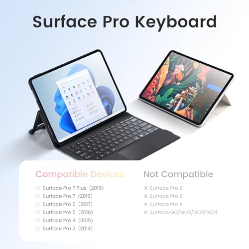 Teclado Surface Pro 7 inalámbrico magnético compatible con Surface Pro 6 5 4 3 y 7 Plus 2