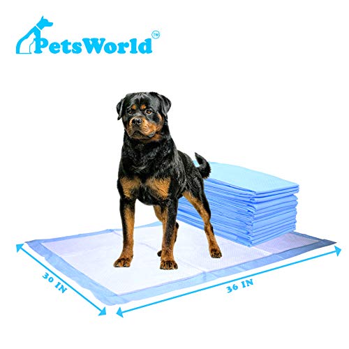 PETSWORLD-Extra-Large-Potty-Pads-for-Dogs-Odor-Eliminating-30-x-36-150-Count-Pee-Pads-for-Dogs-Gigantic-XL-Dog-Pads-5-Layer-Ultra-Absorbent-Technology-Leak-Proof-Training-Pads-for-Dogs-Cats PETSWORLD Extra Large Potty Pads for Dogs Odor Eliminating 30 x 36 150 Count Pee Pads for Dogs Gigantic XL Dog Pads 5 Layer Ultra Absorbent Technology Leak Proof Training Pads for Dogs Cats