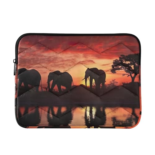 Funda para laptop 13-14 pulg impermeable con diseño elefantes