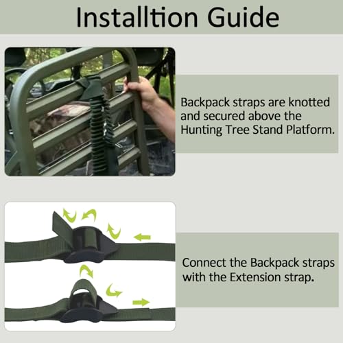 JIAXLTD Summit Treestand Shoulder Tether Straps Hunting Climbing Stand Made of Polyester Adjustable Backpack Straps Tree Stand Accessories Compatible with Most Tree Stand Climber Seat Platform Slats - Thumbnail 4