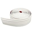 COUKIU Flexible Wall Base Moulding Trim, Peel and Stick Rubber Baseboard Molding, 4 Inch x 16.4 Feet Vinyl Wall Base Cove Base (Milky White)