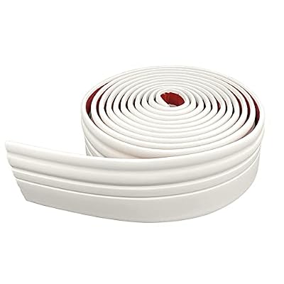 COUKIU Flexible Wall Base Moulding Trim, Peel and Stick Rubber Baseboard Molding, 4 Inch x 16.4 Feet Vinyl Wall Base Cove Base (Milky White)