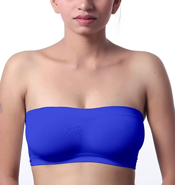 Image of SHINOWHITE Women's Non-Padded, Non-Wired Nylon and Spandex Seamless Tube Bra (Free Size) (Size 28 to 36),MULTIOLOR