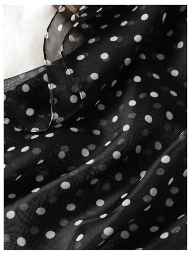 MakeMeChic Women's Chiffon Polka Dots Scarves Lightweight Vintage Wrap Scarfs3