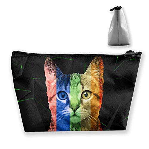 Preisvergleich Produktbild Regenbogen Katze Mit Brille Homosexuell Stolz Stift Schreibwaren Federmäppchen Kosmetik Make-up Tasche