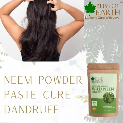 Bliss of Earth™ 100% Pure Wild Neem Leaves Powder | 100GM | Great For Face, Hair, Skin & Body
