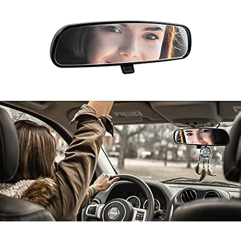 Genuine Jeep Rear View Mirror, Day Night Mirror, Interior Rearview Mirror Kit Compatible With, 1987-2012 Wrangler YJ, TJ, JK, 2002-2013 Cherokee, 2007-2016 Compass, 2011-2017 Patriot Replace 8993-023K Cover