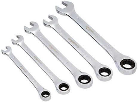 Amazon Basics 75-Degree Offset Double Ring Wrench Set, 8 Pieces