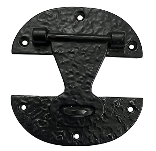 Adonai Hardware 4.2 Inch "Pekah" Antique Cast Iron Hasp and Staple for Chest/Trunks - Matte Black Powder Coated-image-39
