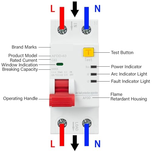 Dispositif de protection contre les défauts d'arc AC220V 50A - 4