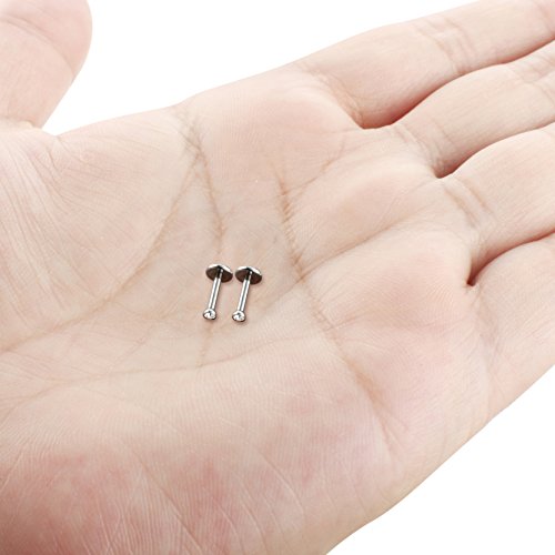Orazio 18G Stainless Steel Lip Rings Monroe Nose Studs Piercing Internally Threaded,6Mm #TOP5