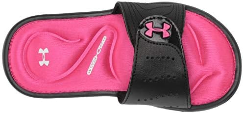 Under Armour Ignite IX Slide Sandal, Black (002)/Pink Surge, 11 US Unisex Little Kid | Image 4