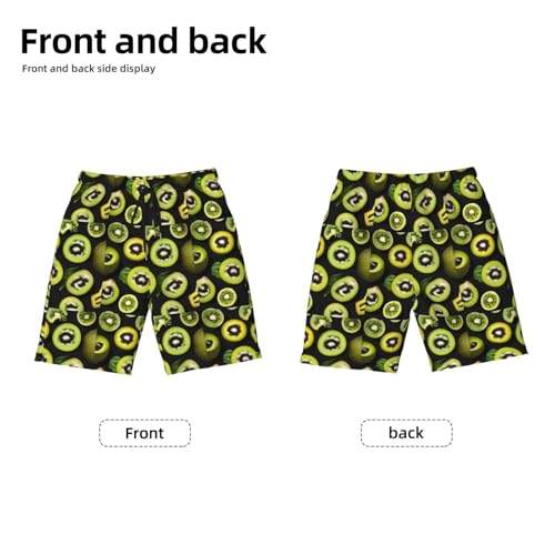 Green Kiwi Youth Beach Pants, Soft and Breathable, with Drawstring Waist, Suitable for Sports and Leisure.2