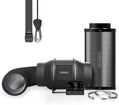 AC Infinity Air Filtration PRO Kit 6”, CLOUDLINE Inline Fan with Controller 69, Carbon Filter Ducting Combo, Cooling and Ventilation System for Grow Tents, Hydroponics, Indoor Gardening