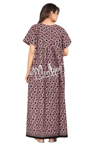 Image of Monique Brand 100% Pure Cotton Nighty for Woman | Floral Gown for Women Night Wear | Cotton Nighty for Women Stylish | Maxi for Women Cotton
