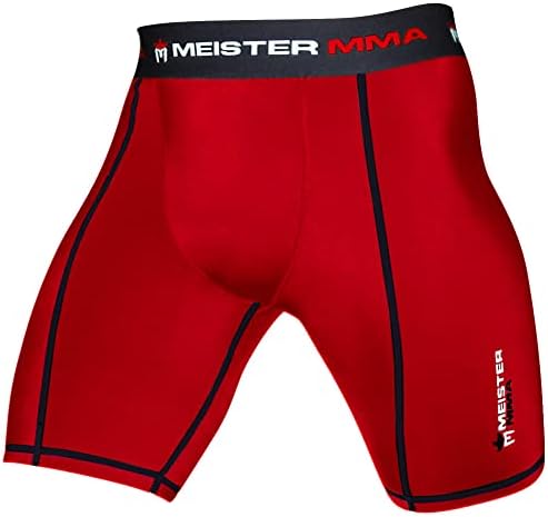 Meister Mens MMA Compression Rush Fight Protective Cup Bag Shorts