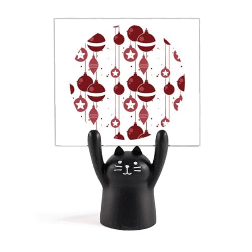 Idée cadeau de Noël : le porte-mémo chat noir avec motif rouge et blanc