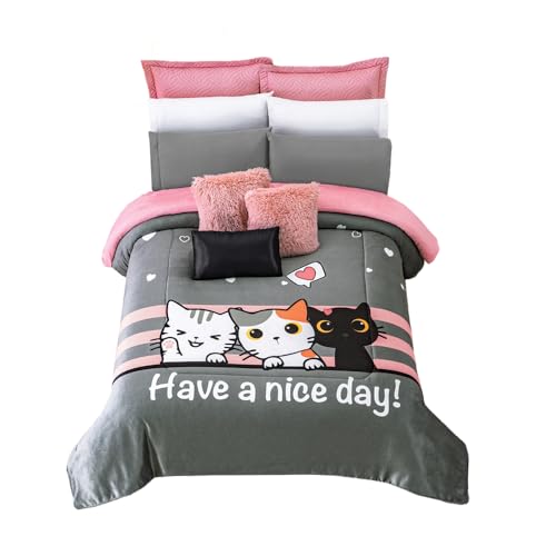 La mejor comparación de Cobertores aborregados , tabla con los diez mejores. 40 Colchas Concord | Cobertor con borrega Textura Suave y calientita diseño de Gatos Color Rosa Medida matrimonial 2.20 x 1.80 m