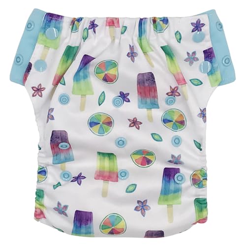 EcoAble Hybrid Cloth Diaper - 3-in-1 Potty Training & Swim Diaper (Size 3, Popsicle)