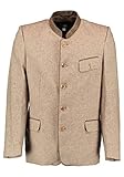Passform: Regular Fit OS Trachten Herren Trachtenjacke Janker Sakko mit Stehkragen, hochgeschlossen Grayas, Größe:46, Farbe:Dunkelbraun