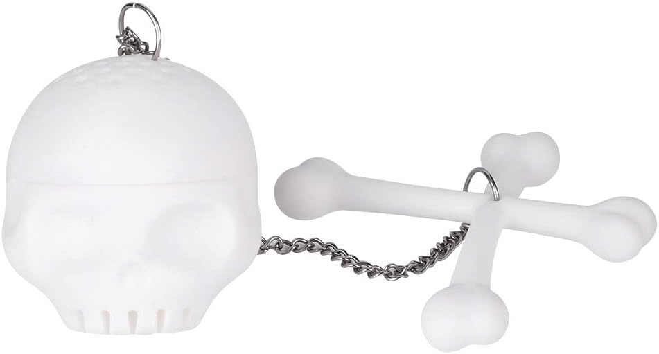Skull Tea Strainer, Tea Strainer, Loose Leaf Tea Steeper, Cute White Simulation Skull Shape Tea Infuser Food Grade Silicone Tea Leaf Strainer Filter for Home Office
