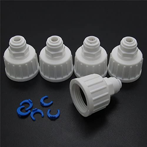 Pxyelec Plastic Female 24mm Female to 6.6mm OD Tube Quick Connector Fitting, Push Fit Plumbing Fittings for RO Water Filter Pack of 5 - Image 2