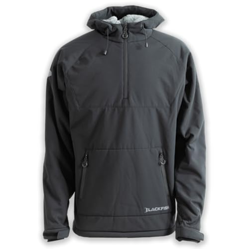 Gale Softshell Pullover – Black – Windproof, Water-Resistant Ice Fishing Jacket – Durable & Breathable Outerwear