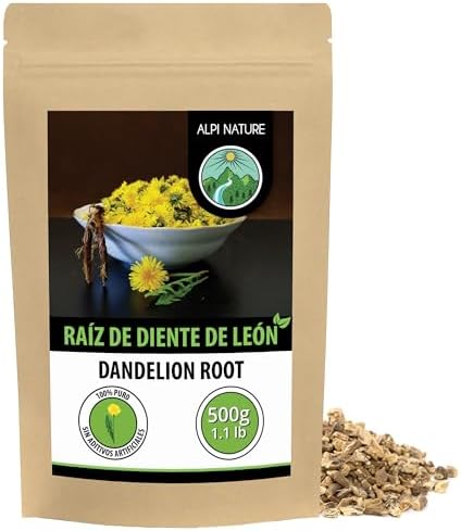 Alpi Nature Raíz de Diente de León 500g, Raíz Seca y Cortada para Diente de Leon Infusión