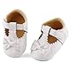 LACOFIA Baby Mädchen Taufschuhe Babyschuhe rutschfest Baby Lauflernschuhe Weiß 6-12 Monate