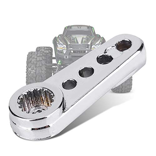 Drfeify RC Servo Arm, 17T Metal Steering Servo Arm CNC Machining 1/5 RC Car Upgrade Accessory(Silver), Small - Image 4
