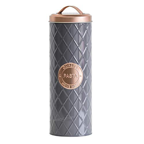 Prodbuy-Limited 33cm Grey & Copper Geometric Pasta/Spaghetti Storage Jar
