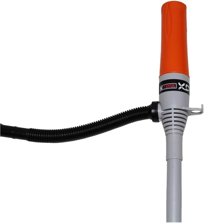 K Tool International XD72201 Battery Operated Transfer Pump for Garages, Repair Shops and DIY, 2.40 GPM, 3.3' Corrugated Hose, Use with Gasoline, Diesel, DEF/Adblue, Water, Water-Based, Media